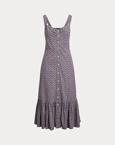 Floral Cotton Buttoned Dress