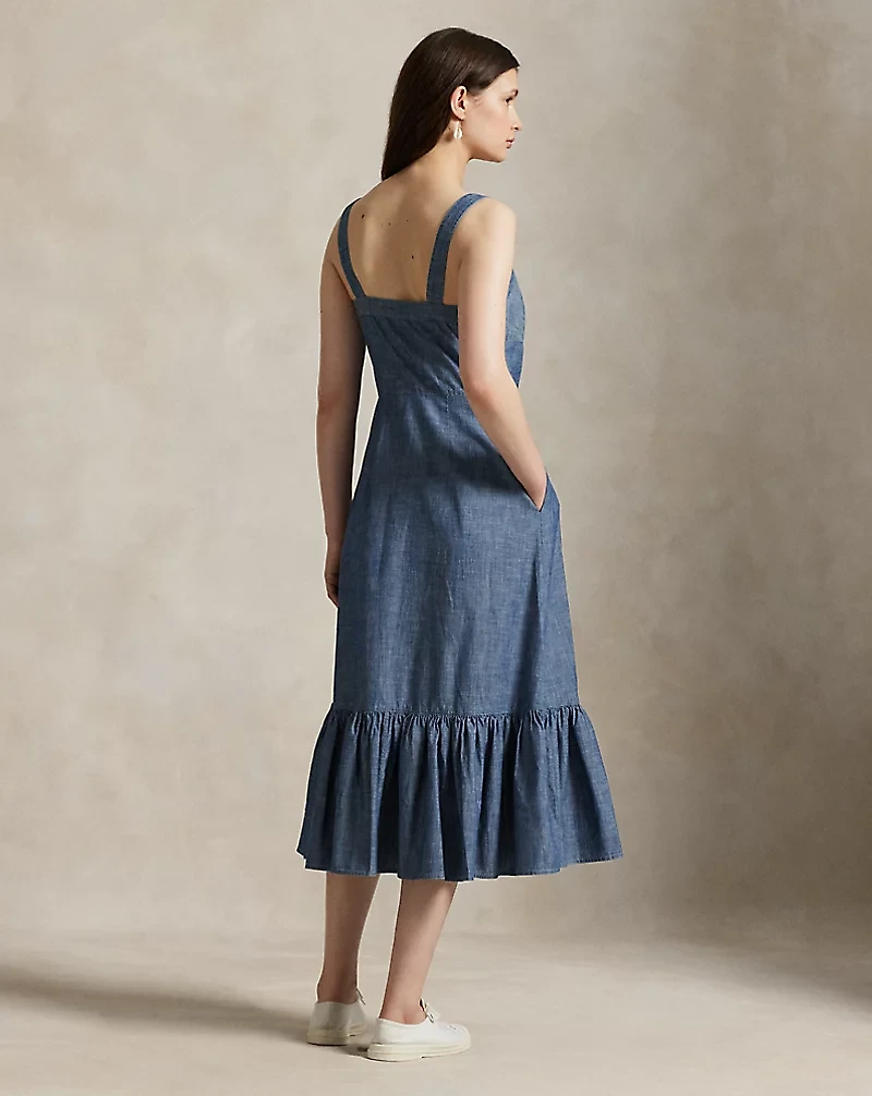 Chambray Buttoned Dress
