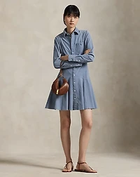 Cotton Corduroy A-Line Shirtdress