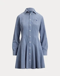 Cotton Corduroy A-Line Shirtdress