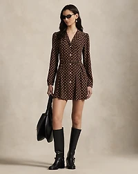 Printed Silk Mini Dress