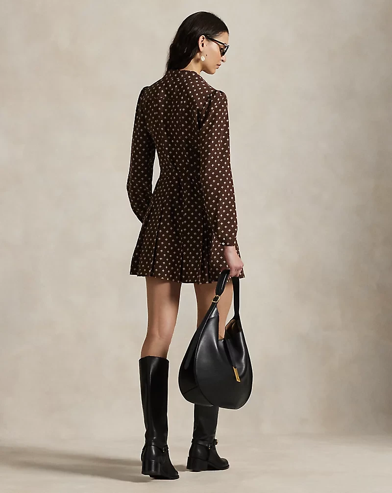 Printed Silk Mini Dress