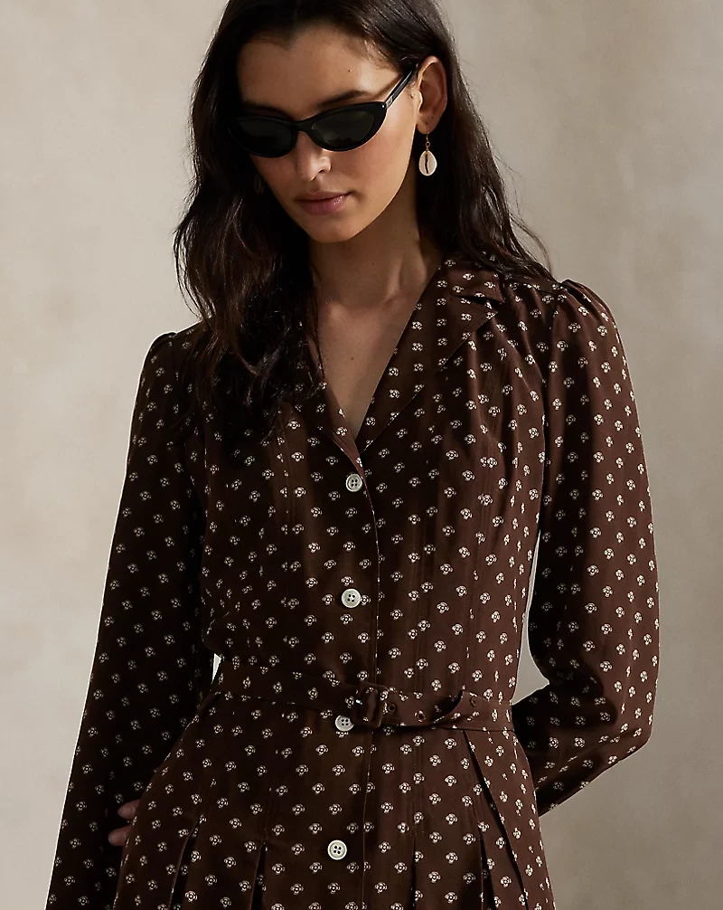 Printed Silk Mini Dress