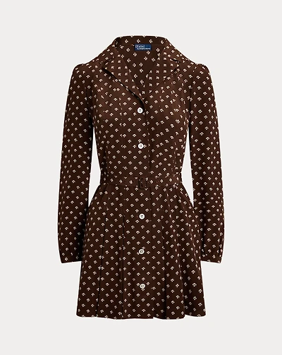 Printed Silk Mini Dress