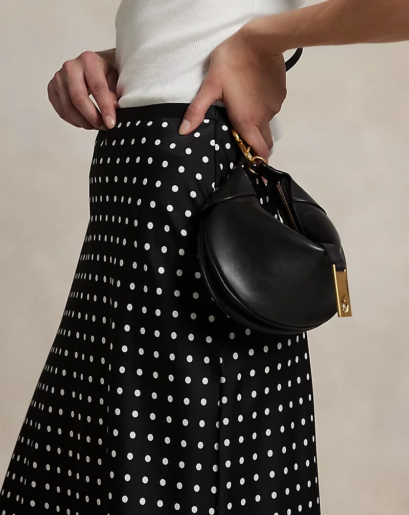 Polka-Dot Satin Skirt