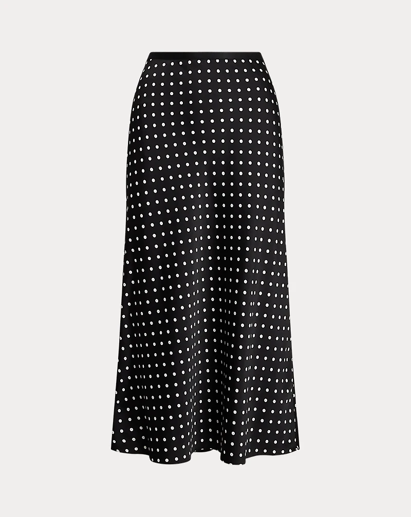 Polka-Dot Satin Skirt