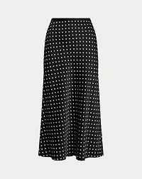 Polka-Dot Satin Skirt