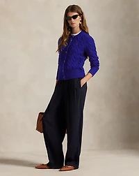 Cable-Knit Wool-Cashmere Cardigan