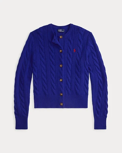 Cable-Knit Wool-Cashmere Cardigan