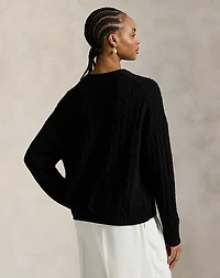 Cable-Knit Cashmere V-Neck Sweater