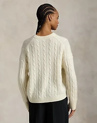 Cable-Knit Cashmere V-Neck Sweater