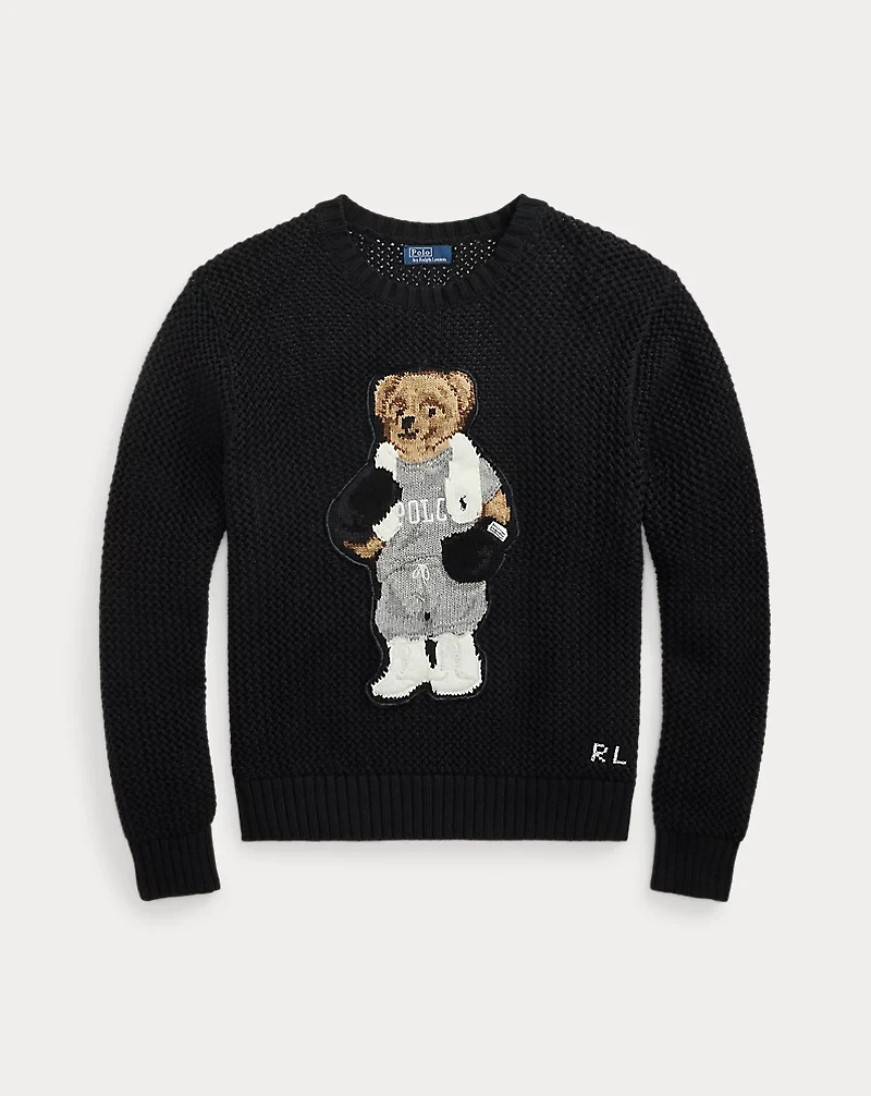 Polo Bear Cotton Crewneck Sweater