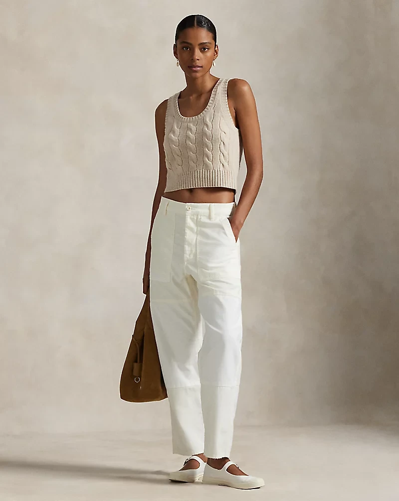 Cable Wool-Cashmere Sleeveless Sweater