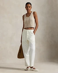 Cable Wool-Cashmere Sleeveless Sweater