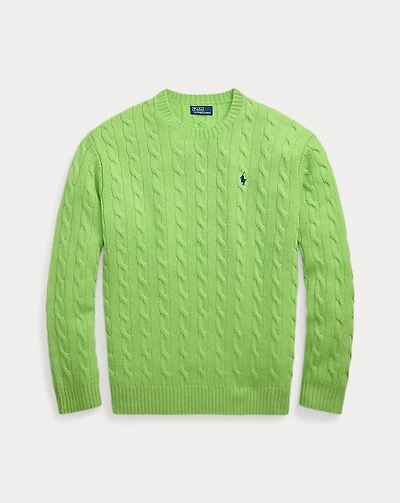 Cable Wool-Cashmere Crewneck Sweater