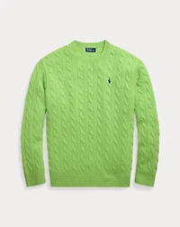 Cable Wool-Cashmere Crewneck Sweater