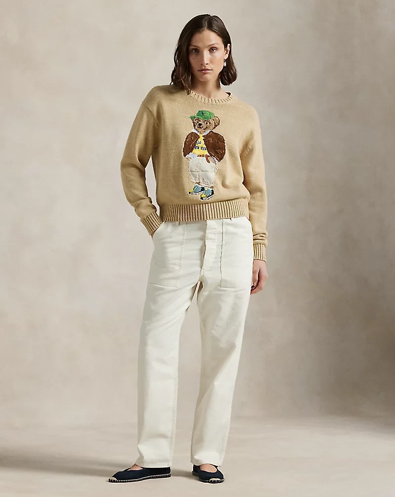 Polo Bear Cotton Crewneck Sweater