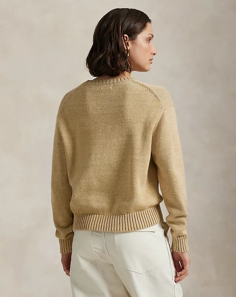 Polo Bear Cotton Crewneck Sweater