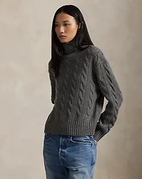Cable-Knit Wool-Cashmere Polo Sweater