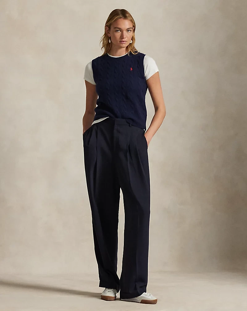 Cable-Knit Wool-Cashmere Sweater Vest