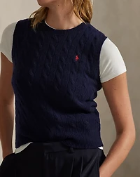 Cable-Knit Wool-Cashmere Sweater Vest
