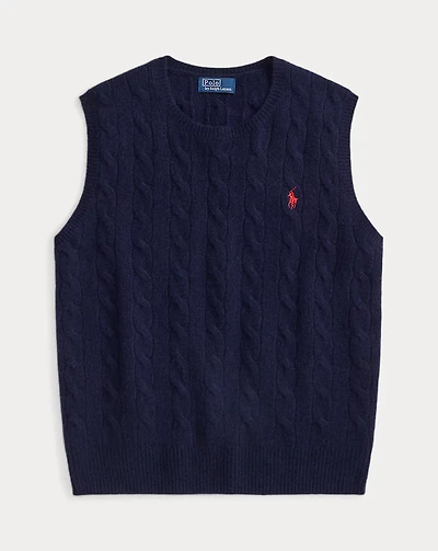 Cable-Knit Wool-Cashmere Sweater Vest
