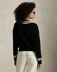 Aran-Knit Cotton Cricket Sweater