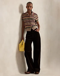Fair Isle Short-Sleeve Cardigan
