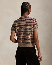 Fair Isle Short-Sleeve Cardigan