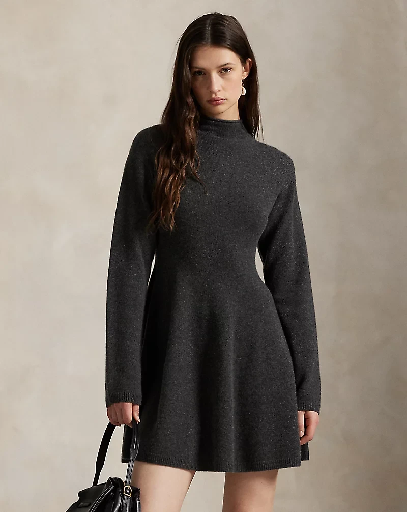 Cashmere Turtleneck Sweater Dress