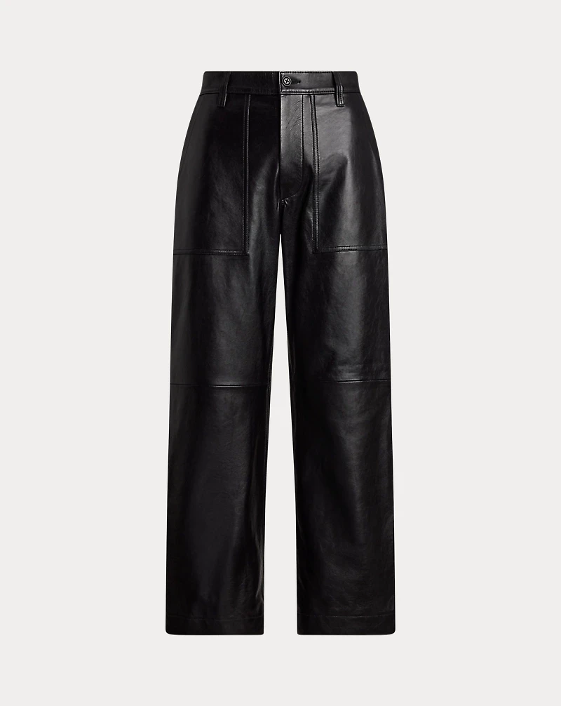 The Leather Wide-Leg Crop Ricky Pant
