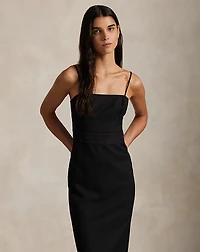 Silk-Trim Wool Cocktail Dress
