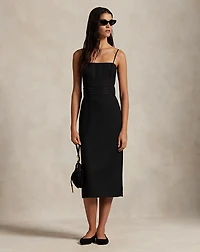 Silk-Trim Wool Cocktail Dress