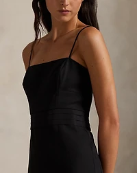 Silk-Trim Wool Cocktail Dress