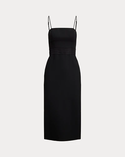 Silk-Trim Wool Cocktail Dress