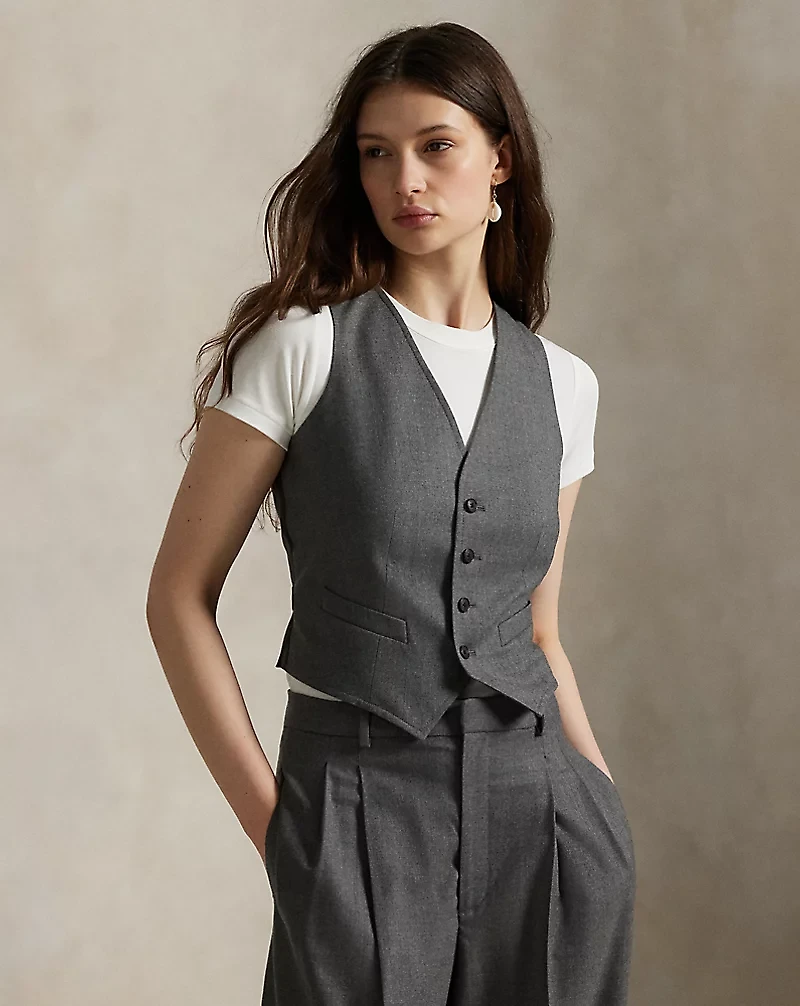 Wool-Blend Buttoned Vest
