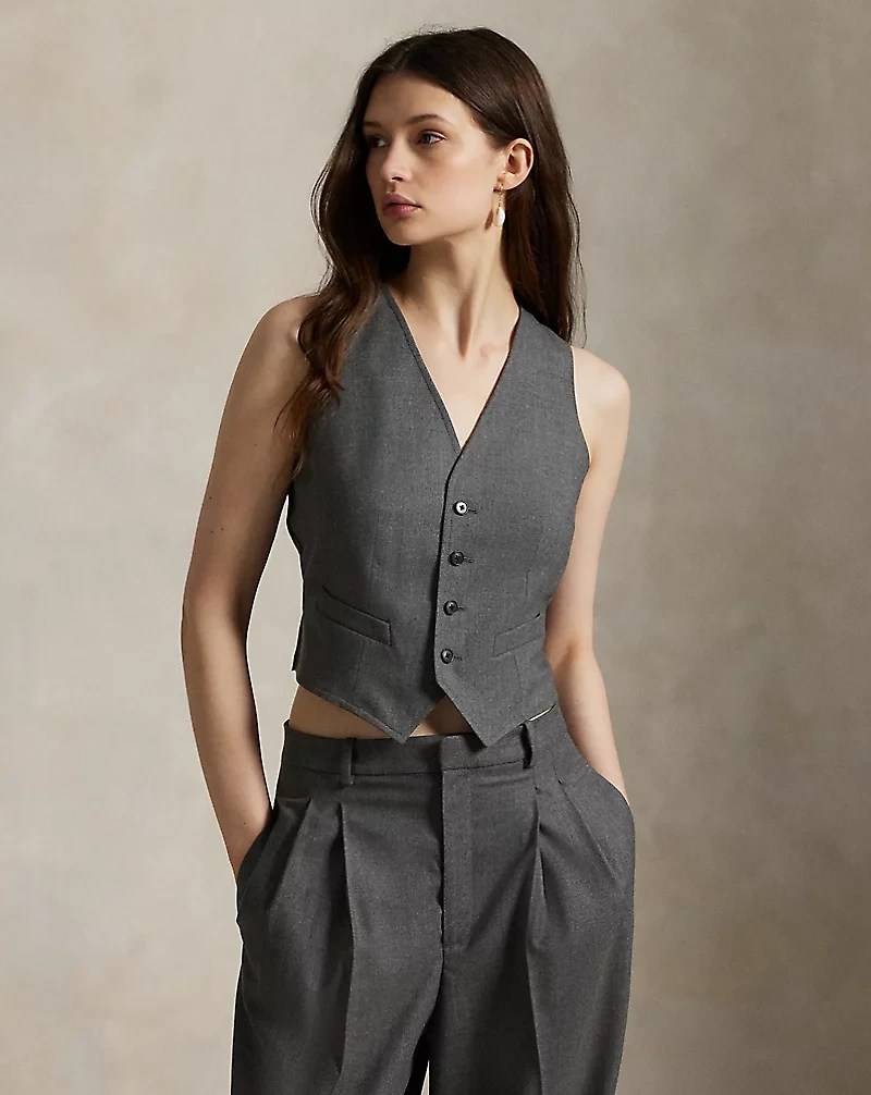 Wool-Blend Buttoned Vest