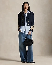 Double-Breasted Cropped Wool Jacket