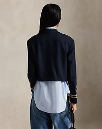Double-Breasted Cropped Wool Jacket