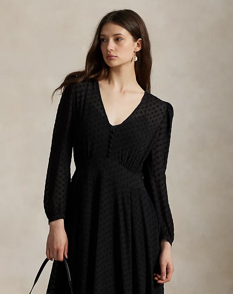 Silk-Blend Blouson Dress