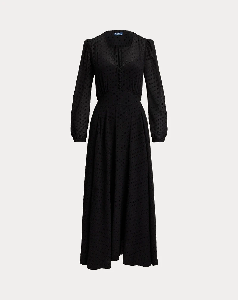 Silk-Blend Blouson Dress