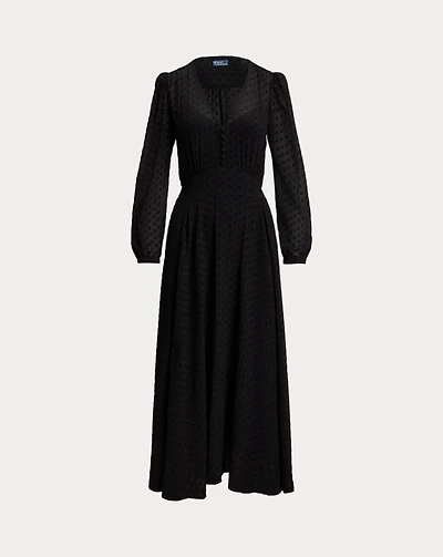 Silk-Blend Blouson Dress