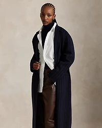 Pinstripe Double-Faced Wool Overcoat