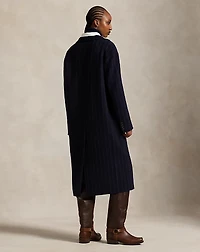 Pinstripe Double-Faced Wool Overcoat