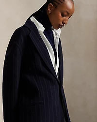 Pinstripe Double-Faced Wool Overcoat