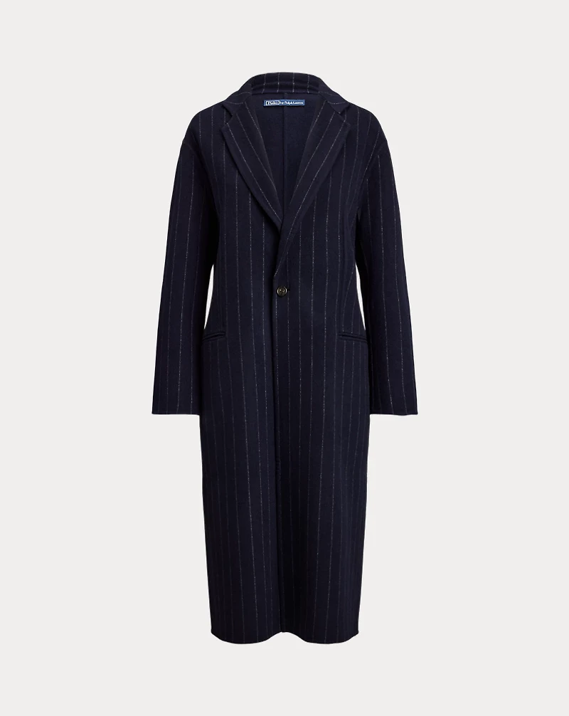 Pinstripe Double-Faced Wool Overcoat