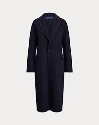 Pinstripe Double-Faced Wool Overcoat