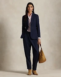 Single-Breasted Pinstripe Blazer