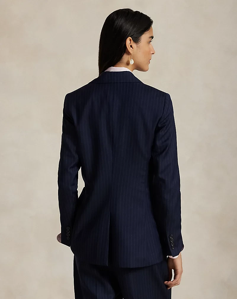 Single-Breasted Pinstripe Blazer