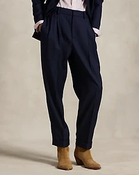 Pinstripe Pleated Tapered Pant